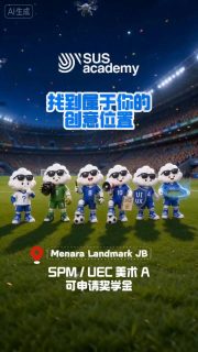 ⚽ 世界杯四年一次。
但梦想，不用等四年。

如果你喜欢创作、
喜欢设计、
喜欢摄影、
喜欢动画、
喜欢 3D，

却还不知道未来适合什么，
那就先来 SUS。

因为找到自己的位置，
永远比站在场边更重要。

✨ 10 天免费试读课开放中。
先体验，再决定，
也许你会发现一个连自己都不知道的潜力。

🎨 2026 招生正式开放。
📍 现在报名，开启你的创意赛季。🏆

#SUSAcademy #世界杯 #创意设计 #SPM毕业 #UEC #设计学院 #JB #JohorBahru

⚽ The World Cup only happens once every four years, but your dreams don't have to wait that long.

While the world is locked into the 2026 World Cup, don't let your own creative goals sit on the bench.

Whether you're into branding, multimedia design, illustration, or 3D modeling, SUS Academy is the training ground where rookies transform into MVP creators. You don’t need a background in art, you just need the drive to get in the game. ⚡ 

Test the field first before making your decision. You might just unlock a hidden talent you didn't even know you had. 
🎒 Claim your 10-Day Free Trial Class: https://wa.link/zvdmza
🎁 Enrollment perks (FREE Laptop/iPad Starter Pack) are live for this season!

//

#ShiftUrSense #DigitalDesign #Multimedia #GraphicDesign #3DModeling #Animation #VisualCommunication #Internship #Scholarship #奖学金 #设计教育 #招生进行中‼️

SUS Academy
📞 018-222 6206 (Enquiries)
📱 https://wa.link/zvdmza (Whatsapp)

📌 Menara Landmark, Unit 31-01, Level 31
12, Jalan Ngee Heng, 80000 Johor Bahru, Johor
🚗 Waze: https://waze.com/ul/hw23b34es9